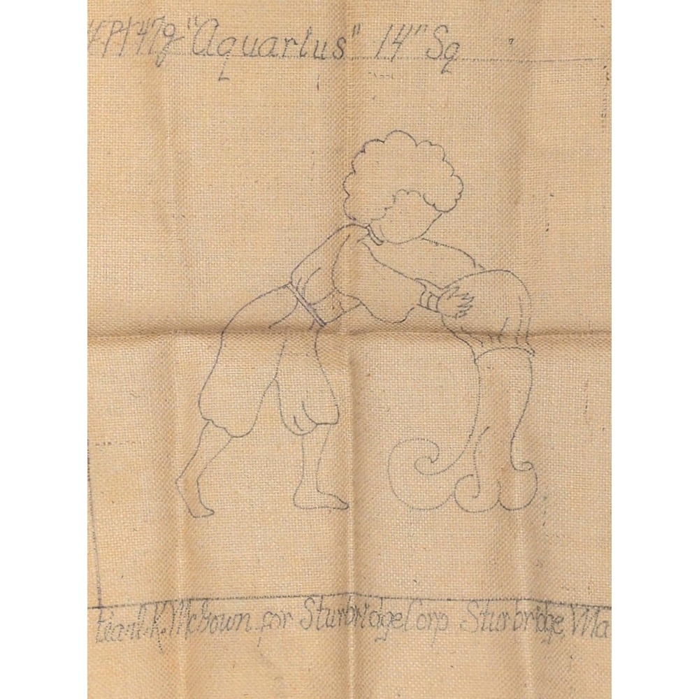 Aquarius Pearl McGown Hooked Rug Hooking Pattern Horoscope Celestial OSV